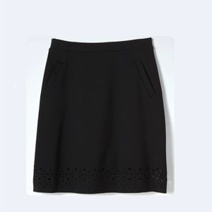 Banana Republic Black Ponte Skirt 🖤 Geo Laser Cut | A-line skirt | work basic
